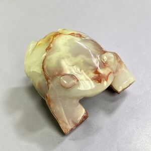 Vintage 4.25" Green Onyx Agate Marble Hand Carved Polished Frog Toad Paperweight